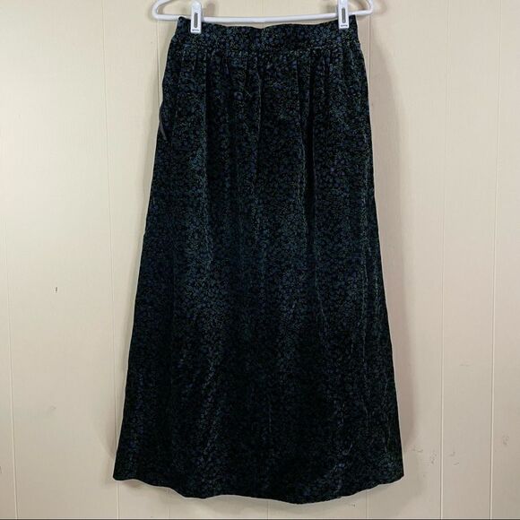 Vintage Carroll Reed Floral Velvet Maxi Skirt - Picture 3 of 5